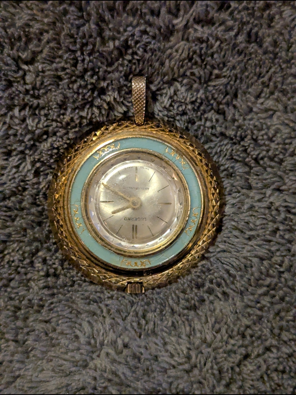 Vintage Lucerne Gold/ Enamel Pendant Watch